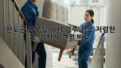 완도군 사무실 이사 입주 청소: 저렴한 곳, 최저가 견적 비교! ✨